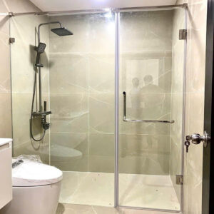 Vách kính tắm mở 90 độ